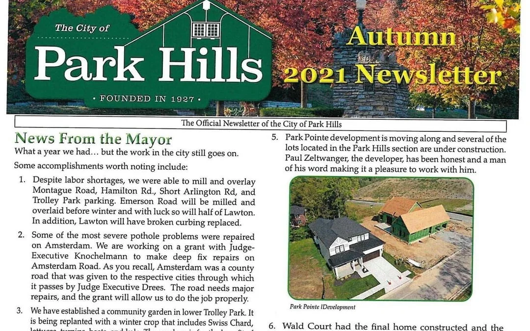 The City of Park Hills Newsletter